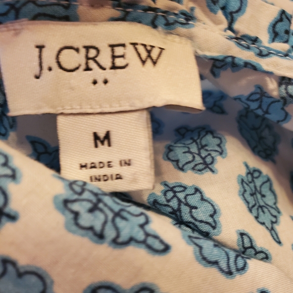 J. Crew White & Blue Block-Print Artist Top - Picture 9 of 13